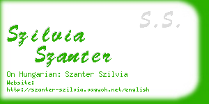 szilvia szanter business card